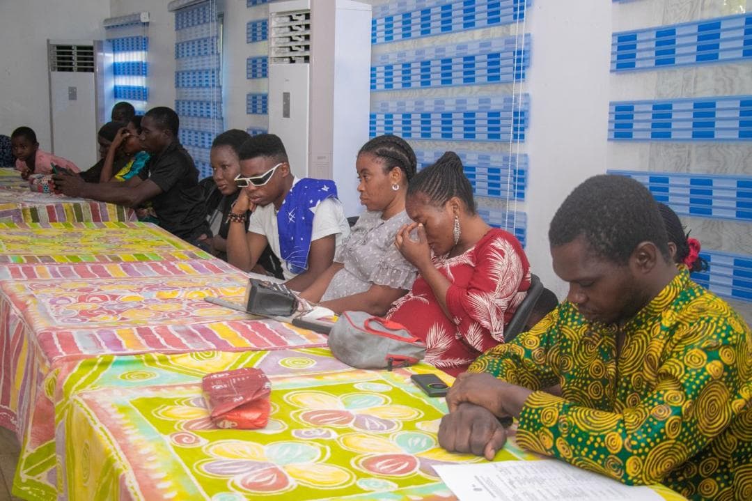 Participants reflecting during group session